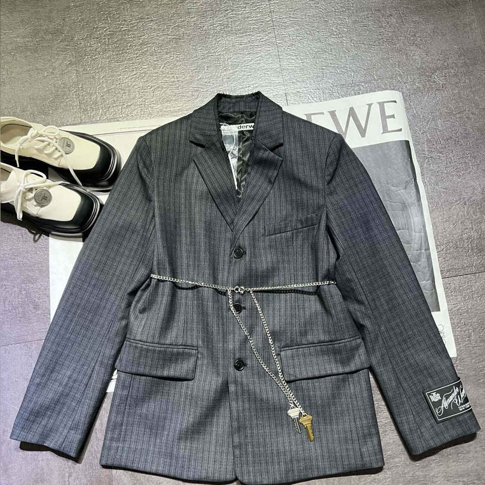 alexander wang Wander Charcoal Checkered Blazer
